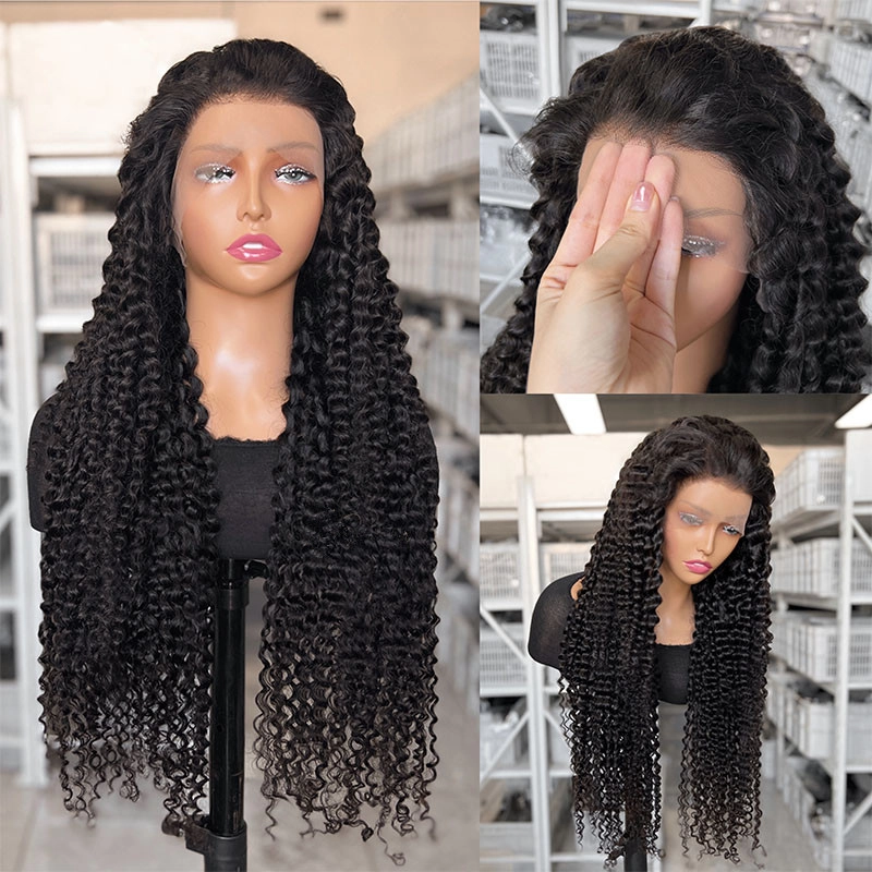 32inch Long Hair 13x6 Lace Frontal Wig Natural Color Deep Curly Wigs